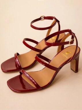 Bobbies - Casey Cherry Gloss Red Strappy Block Heel Sandals - 8.5
